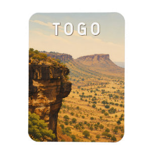 Íman Ilustração de viagem de arte vintage do Togo
