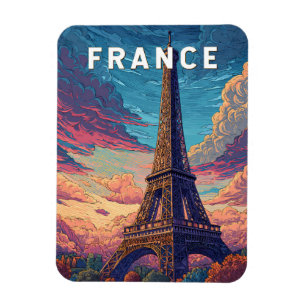 Íman Ilustração de viagem de arte vintage França