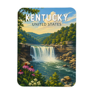 Íman Ilustração de Viagem de Arte Vintage Kentucky