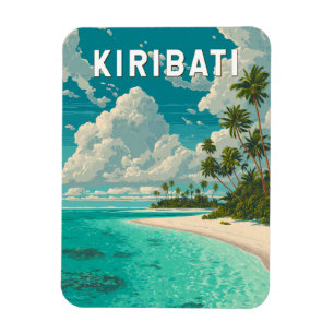 Íman Ilustração de viagem de Kiribati Arte Vintage