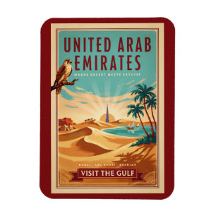 Íman Ilustração de viagem do deserto de Dubai dos Emira