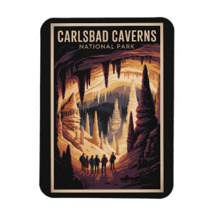 Íman Ilustração de Viagem do Parque Nacional Carlsbad C