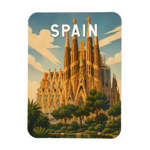 Íman Ilustração de Viagem Espanha Arte Vintage