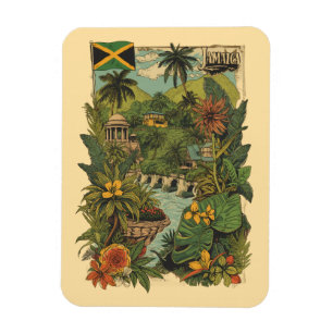 Íman Ilustração de viagem para Jamaica em estilo retrô