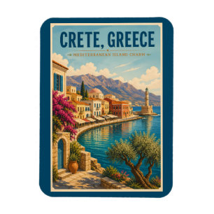 Íman Ilustração de viagem vintage Creta Grécia