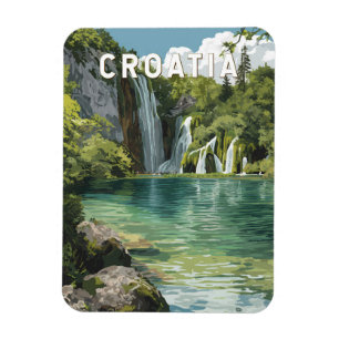 Íman Ilustração de viagem vintage da Croácia