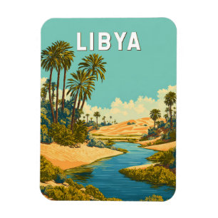 Íman Ilustração de viagem vintage da Líbia