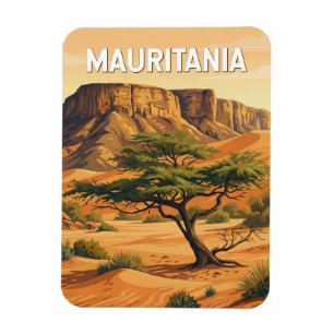 Íman Ilustração de viagem vintage da Mauritânia Arte