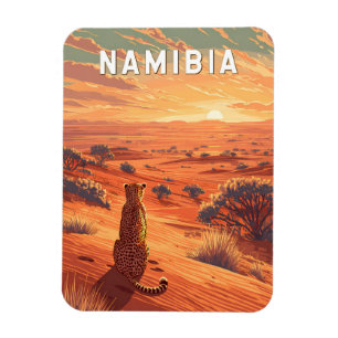 Íman Ilustração de viagem vintage da Namíbia