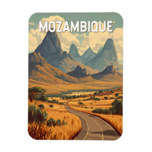 Íman Ilustração de Viagem Vintage de Moçambique