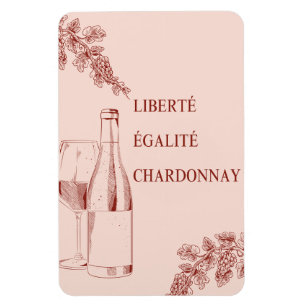 Íman Ilustração de Vinho Engraçado Liberté Égalité Char