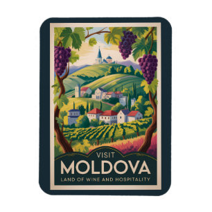Íman Ilustração de Vinícola da Moldávia Viagem Arte Vin