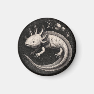 Íman Ilustração de Vintagem Axolotl