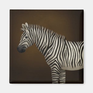 Íman Ilustração de Zebra Vida Selvagem Exótica