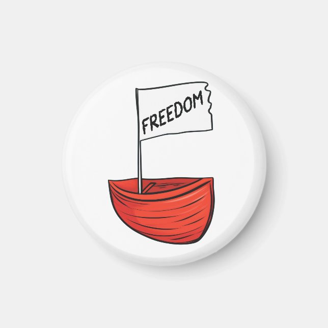 Íman Ilustração do Barco da Liberdade Náutica (Frente)