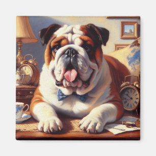 Íman Ilustração do Bulldog Inglês Vintage