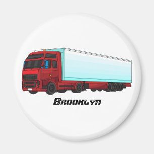 Íman Ilustração do caminhão do trailer vermelho