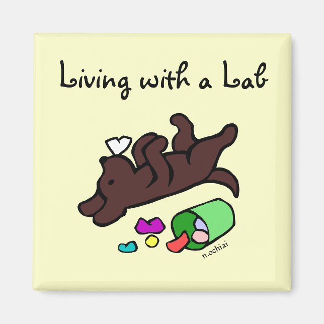 Íman Ilustração do Cartoon de Chocolate Engraçado Labra (Frente)
