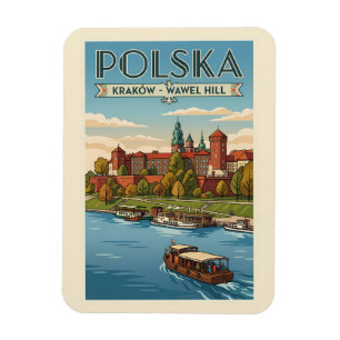 Íman Ilustração do Castelo Real de Wawel na Polônia Art