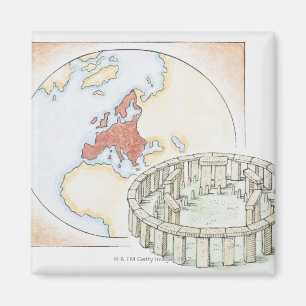 Íman Ilustração do círculo de pedra antigo na frente