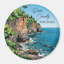 Ilustração do Condado de Door, Wisconsin Lago Mich