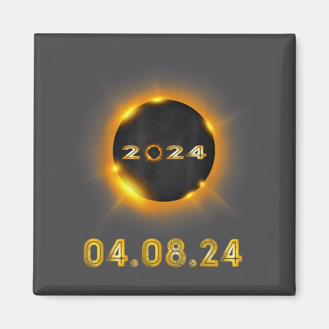 Íman Ilustração do Eclipse Solar 04 08 24 (Frente)
