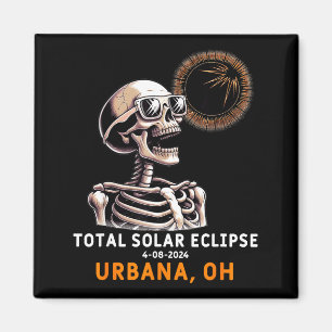 Íman Ilustração do Eclipse Solar Esqueleto Urbana Ohio