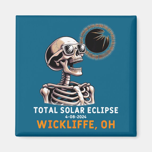 Íman Ilustração do Eclipse Solar Esqueleto Wickliffe Oh (Frente)