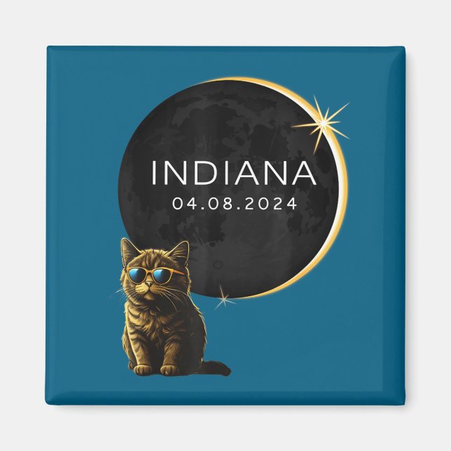 Íman Ilustração do Eclipse Solar Total de Indiana com G (Frente)