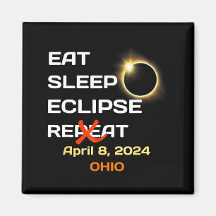 Íman Ilustração do Eclipse Solar Total de Ohio em Abril