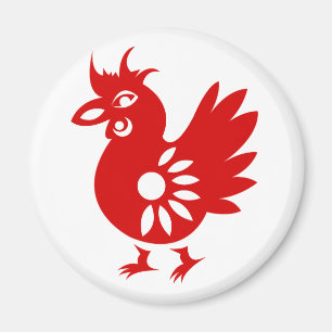 ÍMAN ILUSTRAÇÃO DO GALO DO ZODÍACO PAPERCUT
