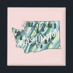 Íman Ilustração do Mapa do Estado de Washington<br><div class="desc">Veja este incrível ímã com um mapa do Estado de Washington. Adicione seu próprio texto. Veja meu compro de borboletas,  pássaros,  RVs,  acampamento,  caminhada,  flores e muito mais!</div>