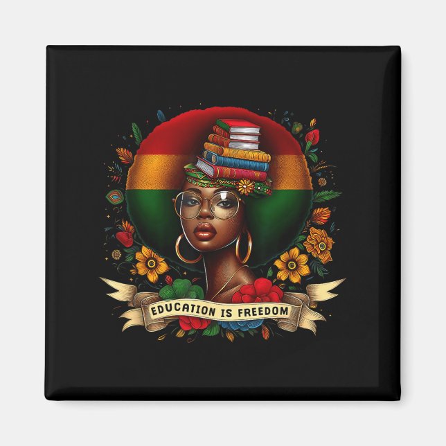 Íman Ilustração do Mês da História Negra Liberdade de E (Frente)