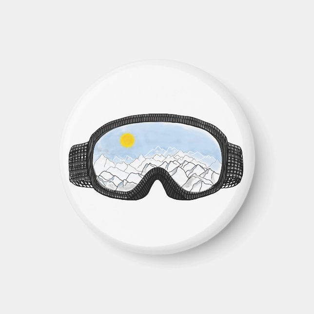 Íman Ilustração do Modo Montanha Ski Goggles (Frente)