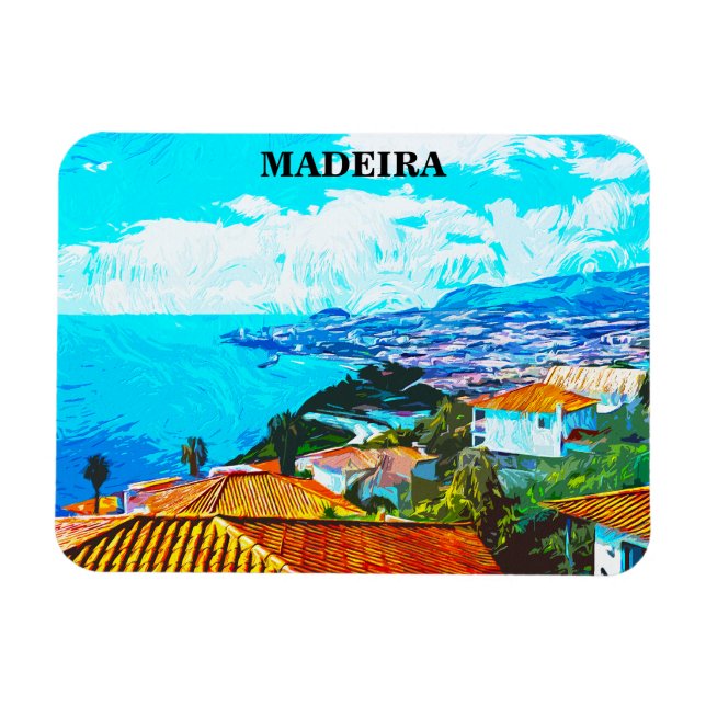 Íman Ilustração do Panorama de Portugal Madeira (Horizontal)
