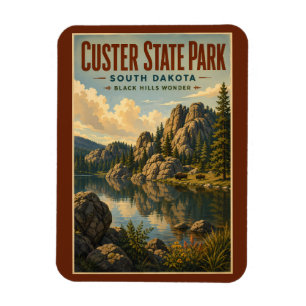 Íman Ilustração do Parque Estadual de Custer Dakota do
