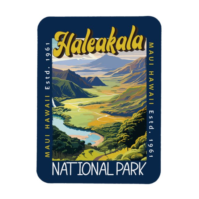Íman Ilustração do Parque Nacional de Haleakala Afastad (Vertical)