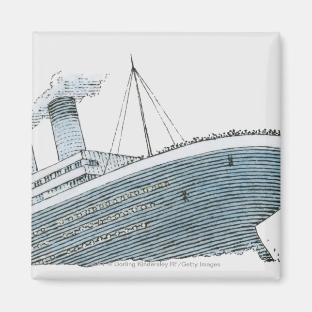 Íman Ilustração do passageiro que cai do Titanic (Frente)