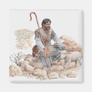 Íman Ilustração do pastor que encontra seus carneiros