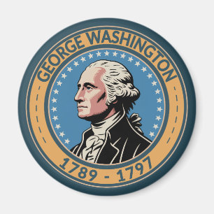 Íman Ilustração do Presidente dos EUA George Washington
