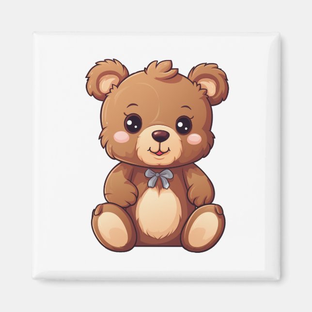 Íman Ilustração do urso de desenho animado (Frente)