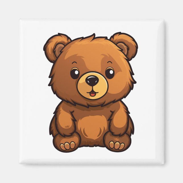 Íman Ilustração do urso de desenho animado (Frente)