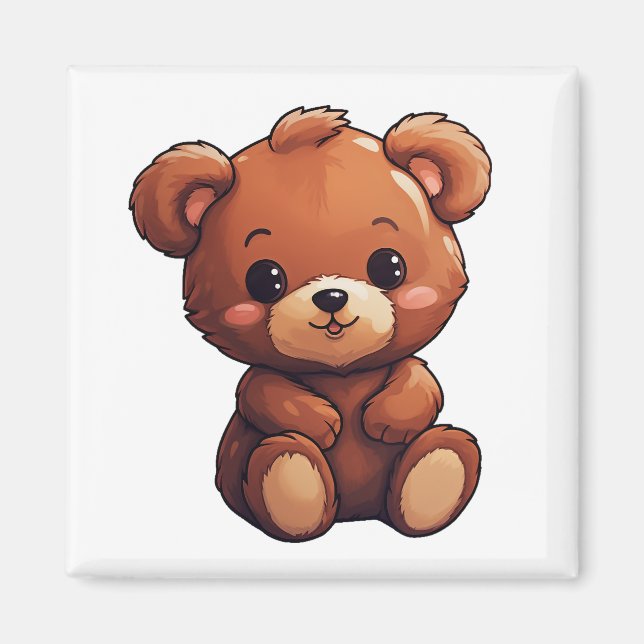 Íman Ilustração do urso de desenho animado (Frente)