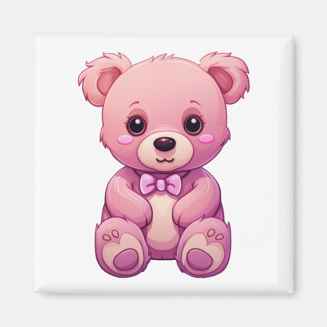 Íman Ilustração do urso de desenho animado (Frente)