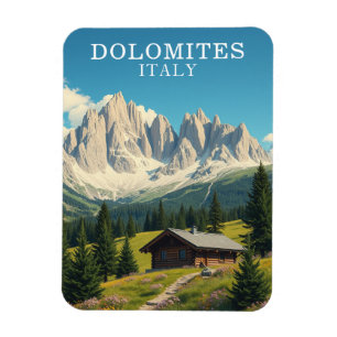 Íman Ilustração Dolomites Itália Viagem Souvenir