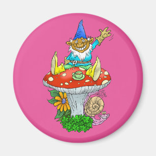 Íman Ilustração dos desenhos animados de um gnome. de