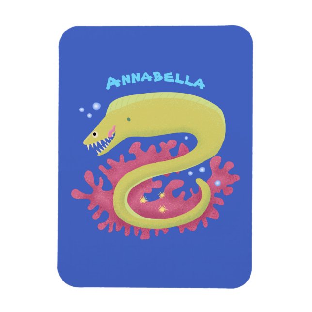 Íman Ilustração engraçada de desenho animado de enguia  (Vertical)