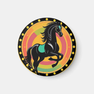 Íman Ilustração Estilizada de um Cavalo Preto