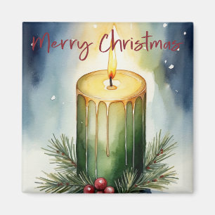 Íman Ilustração Festiva de Velas de Feriado de Aquarela