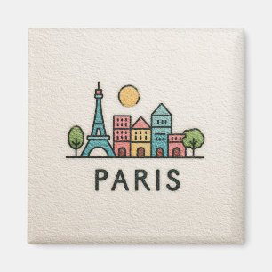 Íman Ilustração Fofa de Paris